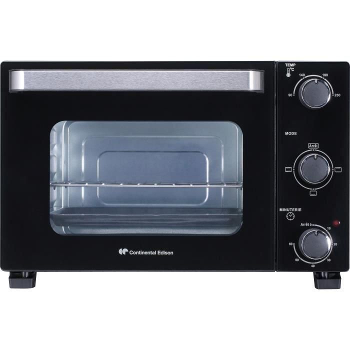 Continental Edison CEMF22B - Mini Horno Eléctrico 22L Negro 1300W con Función Asador y Circulación Natural Continental Edison CEMF22B - Mini Horno Eléctrico 22L Negro 1300W con Función Asador y Circulación Natural