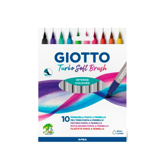 Giotto Rotuladores Turbo Soft Brush Punta Pincel C-Surtidos Estuche 10 Ud 1