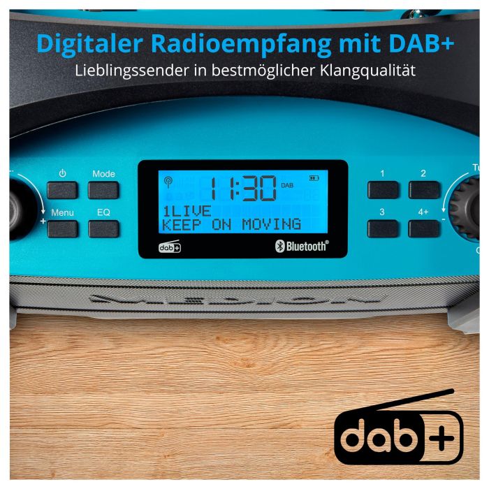Medion MD 43320 Radio de Obra DAB+ Bluetooth 15W LCD Azul Negro 6