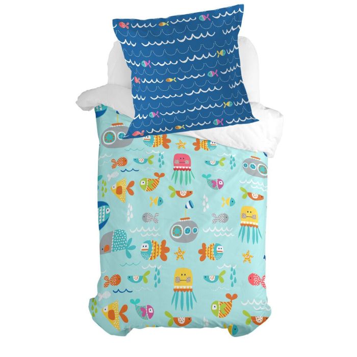 Funda de almohada HappyFriday Moshi Moshi Sea Life Multicolor 80 x 80 cm 1