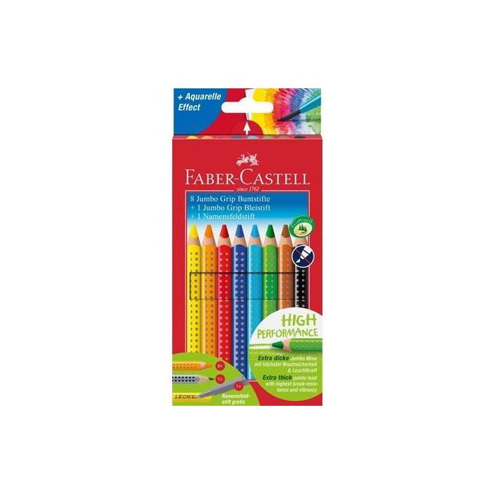 FABER-CASTELL Buntstift Jumbo Grip Promotionetui 8+1+1