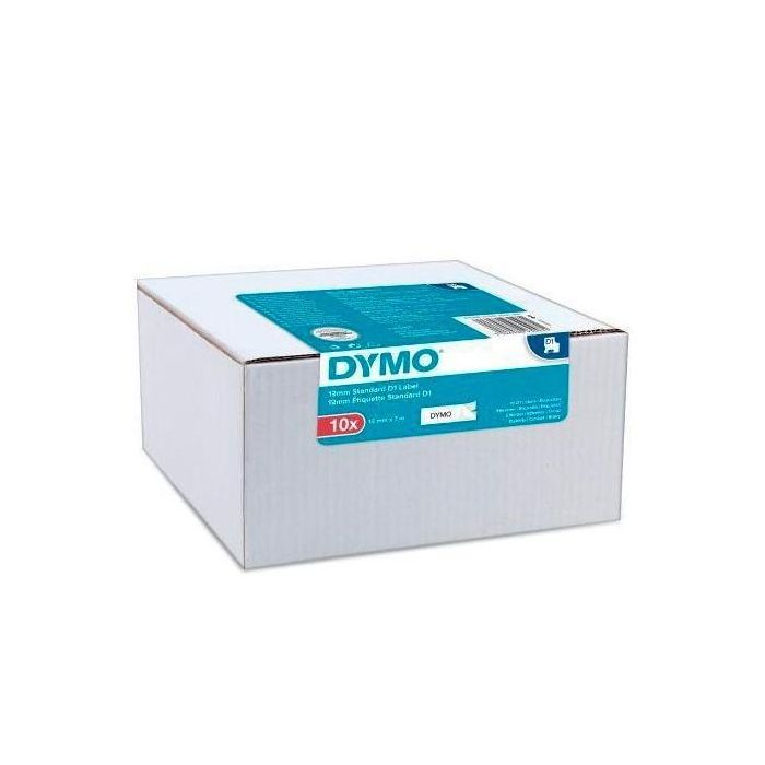 Dymo S0720530 45013 Cinta Autoadhesiva Estándar Negro Sobre Blanco 12 mm x 7 m Pack 10