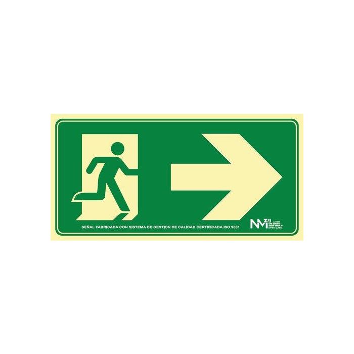 Archivo 2000 Señal "Salida De Emergencia Derecha" 160x320 PVC Verde