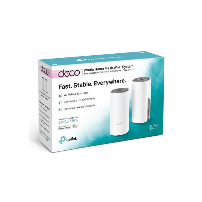 TP-LINK Deco E4 2-pack Router inalámbrico Doble banda (2.4 GHz / 5 GHz) Wi-Fi 5 (802.11ac) Ethernet rápido Blanco 4 TP-LINK Deco E4 2-pack Router inalámbrico Doble banda (2.4 GHz / 5 GHz) Wi-Fi 5 (802.11ac) Ethernet rápido Blanco 4