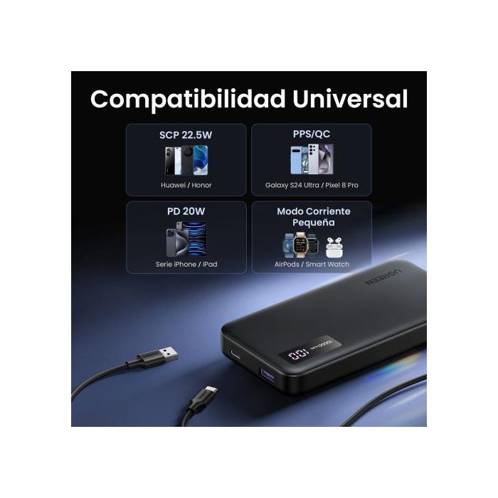 UGREEN UG25742 Batería Externa Power Bank Ión de Litio 10000 mAh Carga Rápida Negro 21