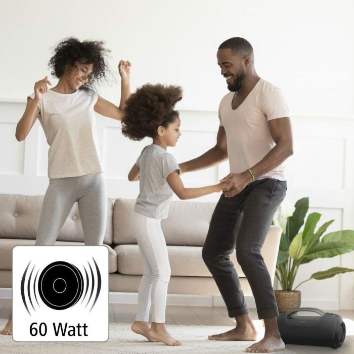 Hama Altavoz Soundbarrel Negro - Sonido Potente, Bluetooth 5.0, Resistente al Agua IPX6, Batería de 12h 13