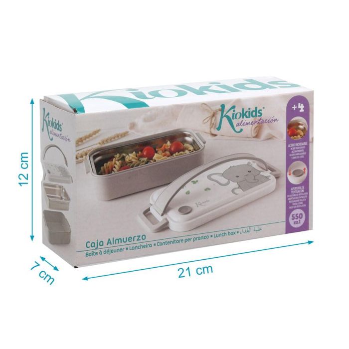 Caja Almuerzo 550 mL Acero Inoxidable-Pp Gris 5