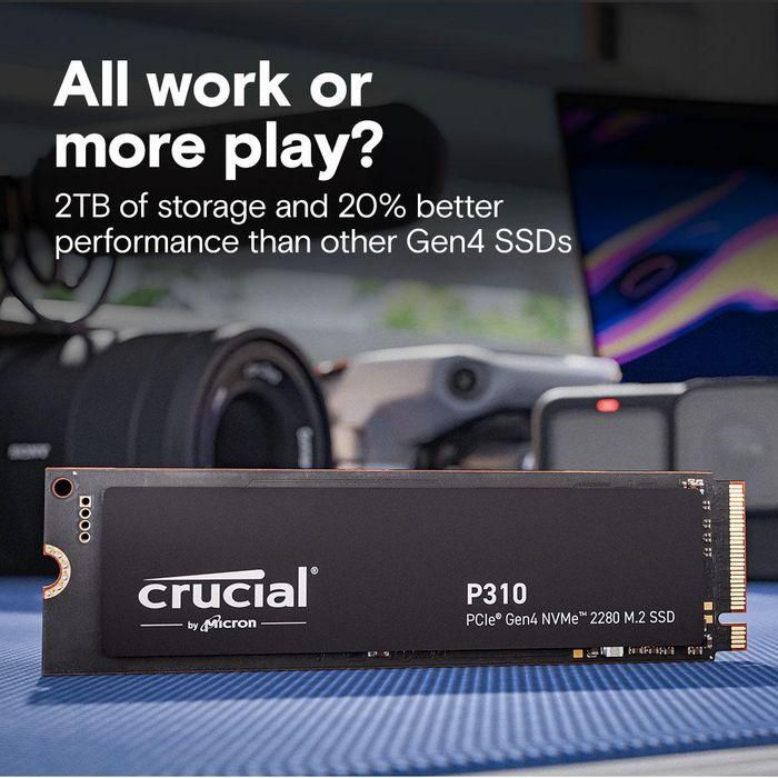 Crucial CT1000P310SSD8 Disco Duro SSD Interno 1TB PCIe NVMe Gen 4 M.2 2280, Lectura 6000MB/s, Escritura 7100MB/s 2