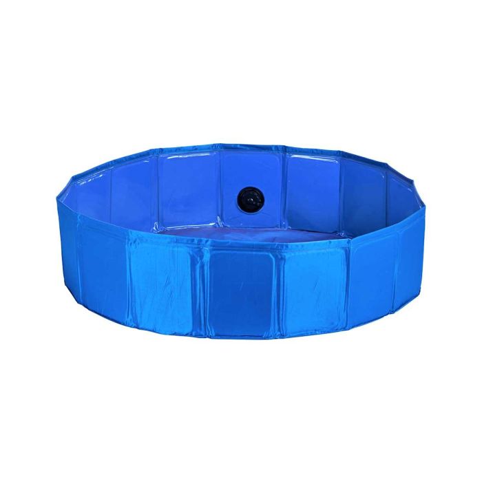 Mascow Piscina para Perro de Poliester Antideslizante Plegable con Valvula de Vaciado - 80x20 cm Azul (Set de 6)