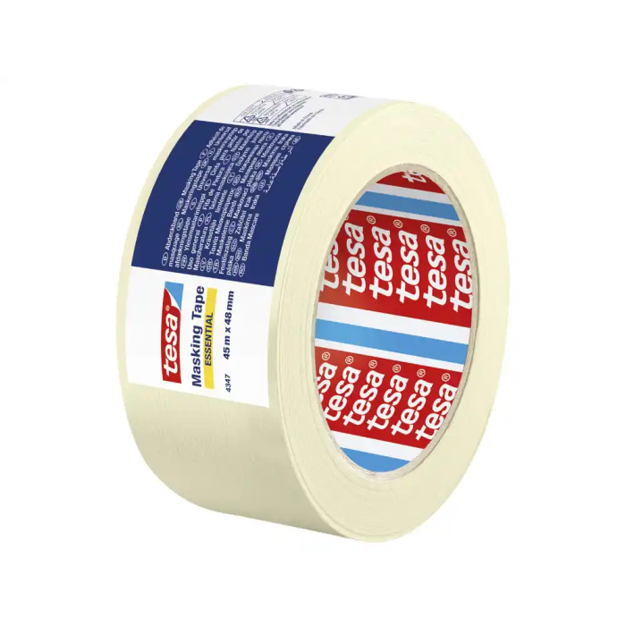 Tesa Cinta Adhesiva para Pintor, Enmascaramiento General, 45 m x 48 mm, Rollo de 45 Metros
