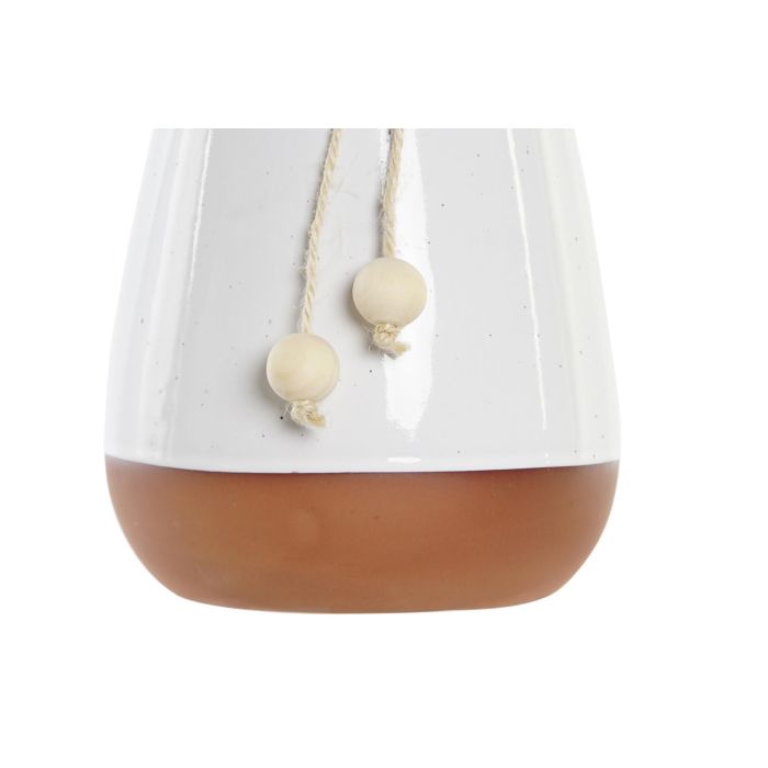 DKD Home Decor Jarron Boho Blanco Terracota Ceramica 14 x 20.6 x 14 cm (2 Unidades) 1