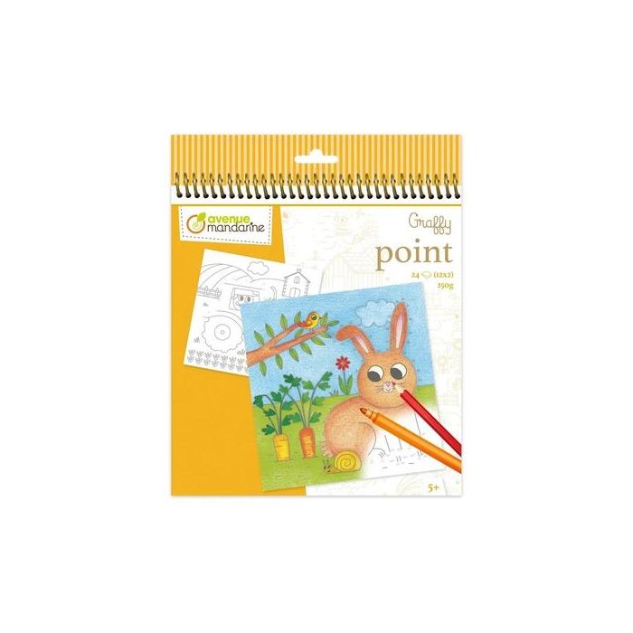 Libro De Colorear Avenue Mandarine Dibujar Con Puntos Granja 160G 24H