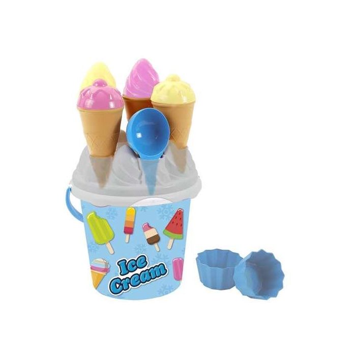 AVC Cubo Playa 18,5x15,5 cm Helados con Cucuruchos, Magdalenas y Palita de Plástico 2