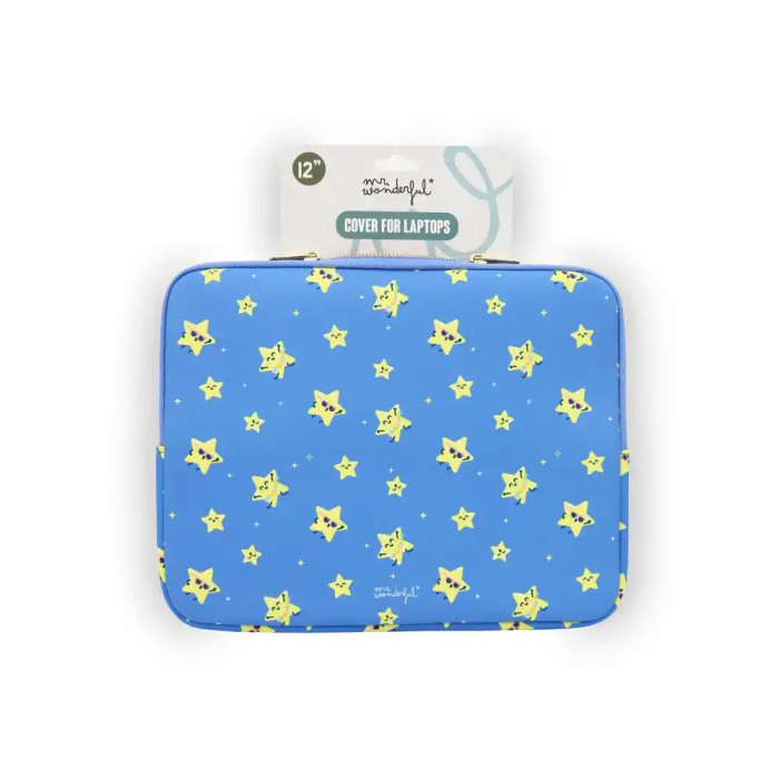Mr.Wonderful Funda para portátil 12" estrellas, protección acolchada y diseño alegre 9