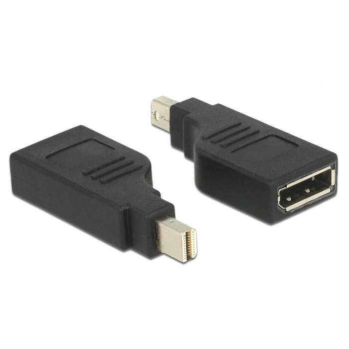 DeLOCK Adaptador Mini Displayport 1.2 Macho > Displayport Hembra 4K, 90 Grados Giratorio, Negro