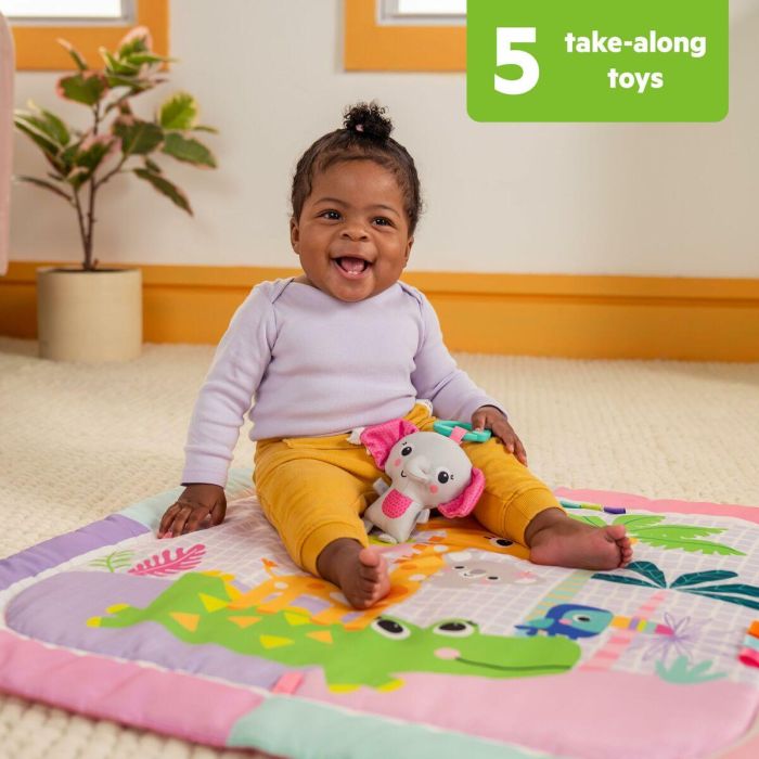 Bright Starts BRI17442 Alfombra de Actividades Plegable para Bebé Rosa Jungla con Arco de Juguetes Sensoriales y Musicales, Espejo 9 Bright Starts BRI17442 Alfombra de Actividades Plegable para Bebé Rosa Jungla con Arco de Juguetes Sensoriales y Musicales, Espejo 9
