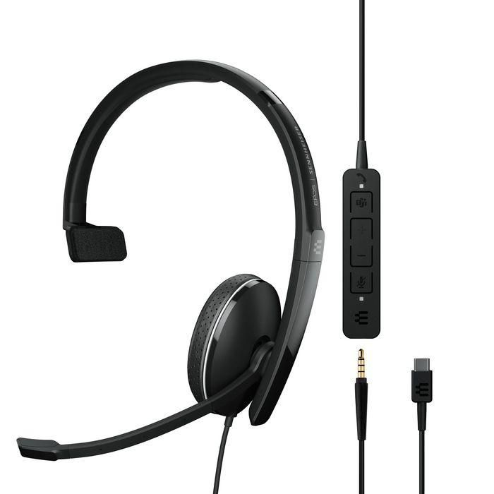 EPOS ADAPT 100 Series headset on-ear wired 3.5 mm jack USB-C black Certified for Microsoft Teams Optimised for UC EPOS ADAPT 100 Series headset on-ear wired 3.5 mm jack USB-C black Certified for Microsoft Teams Optimised for UC