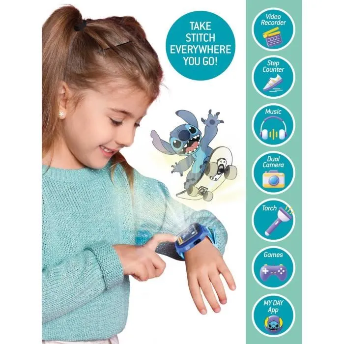 Lisciani Giochi STITCH Reloj Educativo LIS8008324107230 Esferas Personalizables 5 Juegos Interactivos 3