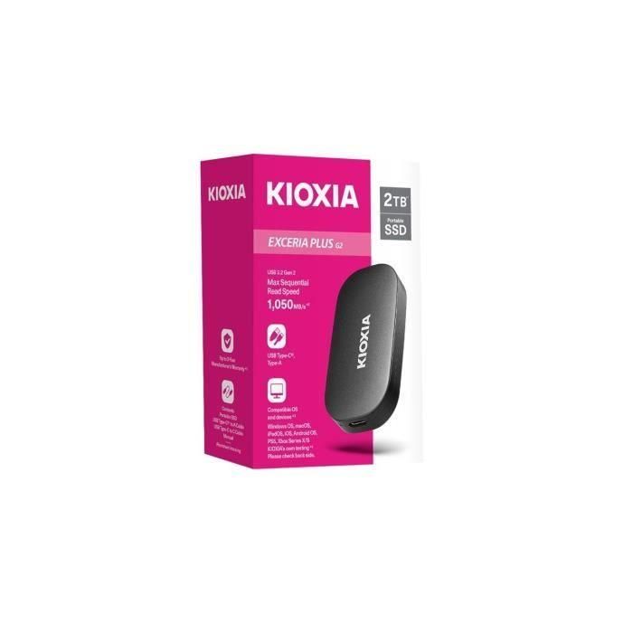 Kioxia KIO4582563859616 Disco duro externo SSD portátil EXCERIA Plus G2 500 GB USB 3.2 Gen 2 / USB 3.2 Gen 1 / USB 2.0 2
