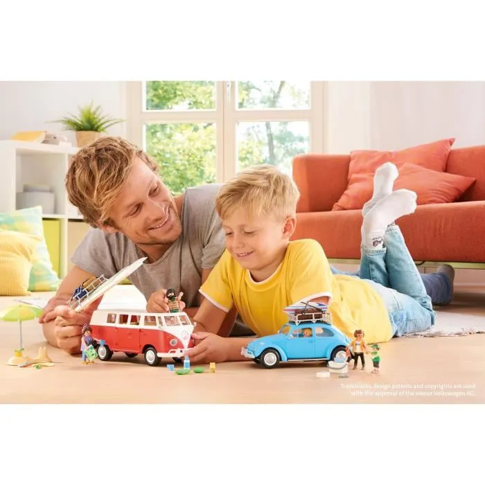 Playmobil 70177 Volkswagen Beetle con Accesorios de Verano, Figuras y Tabla de Surf para Vacaciones en Familia