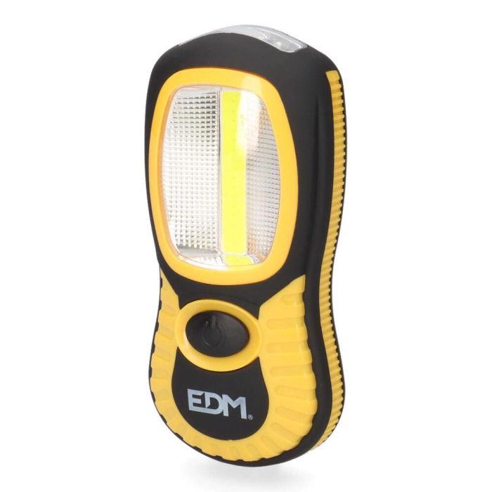 Edm Linterna LED XL Doble Función con Gancho e Imán 3xAAA (Pilas Incluidas) Amarillo/Negro
