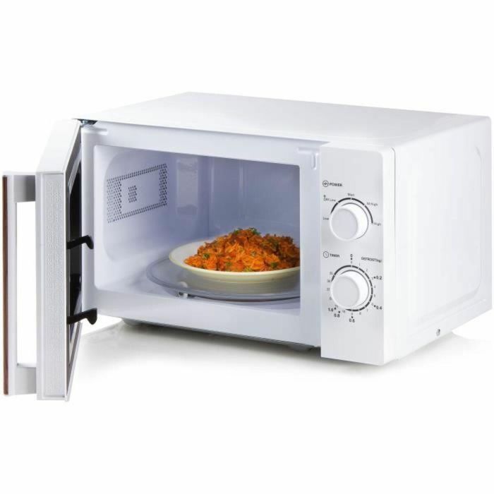 Horno microondas DOMO DO2720 - 20L - 700W - Temporizador 35 min - Función descongelación - L44 x P35,8 x H 25,8 cm - Acabado en madera blanca 4