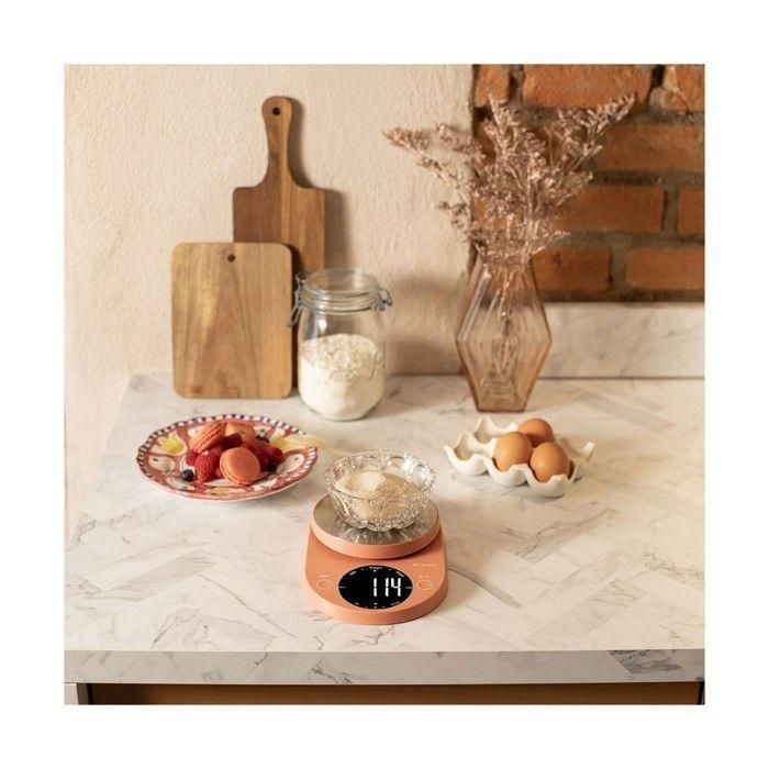 Livoo DOM493T Báscula de Cocina Electrónica Digital, ideal para pesar alimentos e ingredientes, color Terracota 1 Livoo DOM493T Báscula de Cocina Electrónica Digital, ideal para pesar alimentos e ingredientes, color Terracota 1