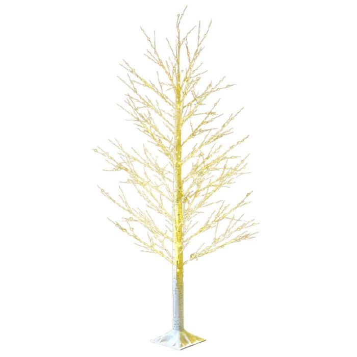DKD Home Decor Árbol de Navidad Alpina LED Blanco 180 cm con Luz Cálida | Colección White Forest | Cable 5m IP44 1