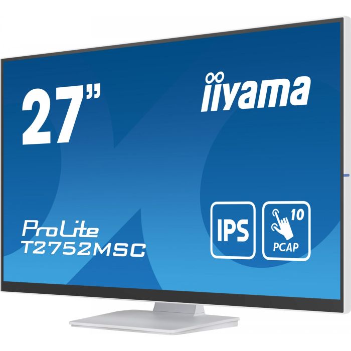 Iiyama T2752MSC-W1 Monitor táctil 27" Full HD IPS, 1920x1080, 10 puntos táctiles, HDMI, DisplayPort, USB Hub, Altavoces, Blanco 14