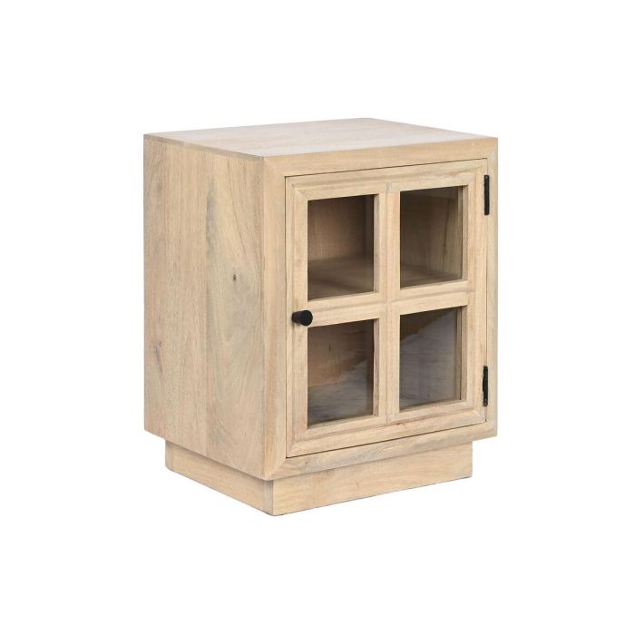 Mesita de Noche Home ESPRIT Natural Cristal Madera de mango 45 x 35 x 57 cm Mesita de Noche Home ESPRIT Natural Cristal Madera de mango 45 x 35 x 57 cm