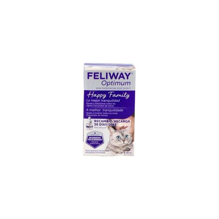 Feliway Optimum Recambio Feromonas Calmantes para Gatos Antiestrés 48 ml - Reduce Arañazos, Miedos y Marcaje Urinario