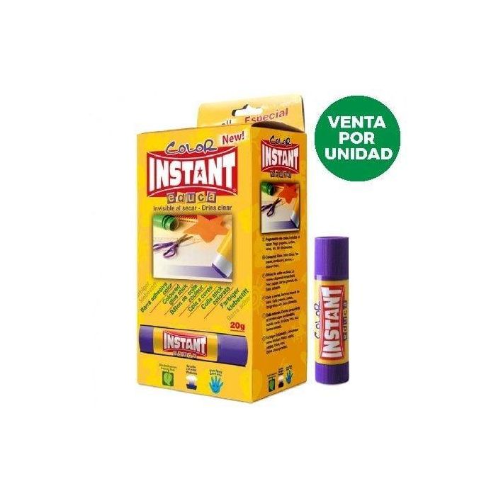 Barra Adhesiva Instant Educa Color 12361/ 20g/ 1 unidad