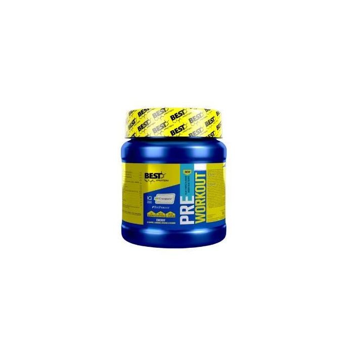 BEST PROTEIN Pre Workout Blue Tropic 300Gr. con Creatina, Cafeína y Vitaminas B para Energía y Reducción de Fatiga