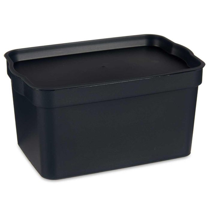 Caja de plástico con tapa Kipit 2,3L antracita 13,5x11x20 cm (24 Unidades) 1 Caja de plástico con tapa Kipit 2,3L antracita 13,5x11x20 cm (24 Unidades) 1