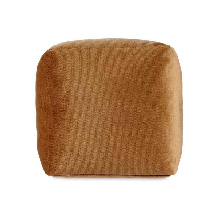 Puff Terciopelo Beige 30 x 30 x 30 cm (4 Unidades) 2