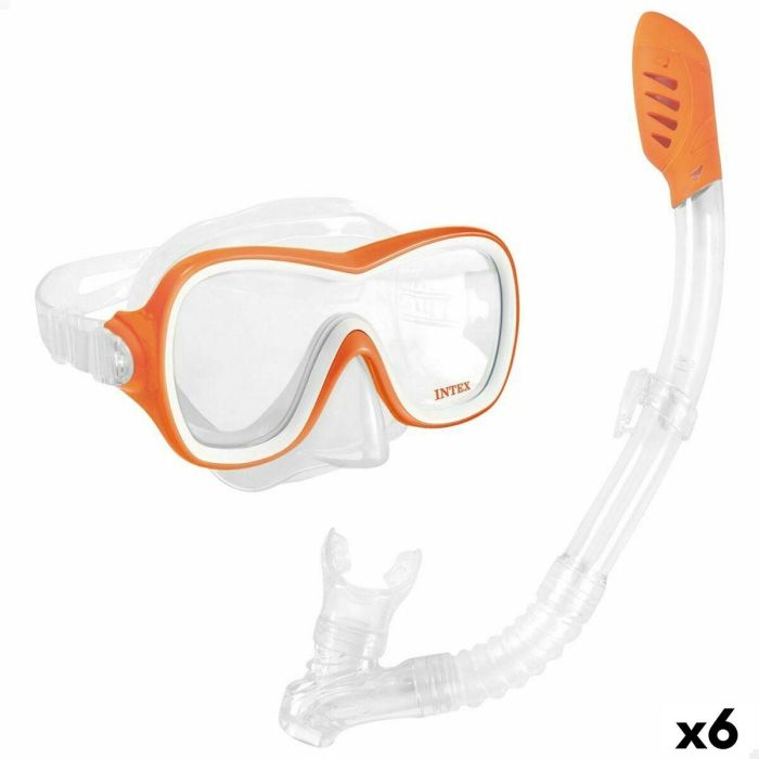 Gafas de Buceo con Tubo Intex Wave Rider Naranja Gafas de Buceo con Tubo Intex Wave Rider Naranja