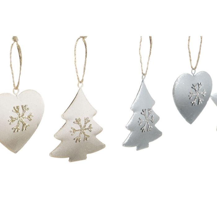 Decoracion Colgante Navidad Moderna DKD Home Decor Blanco Gris 2 x 7 x 7 cm Set de 6 (2 Unidades) 2 Decoracion Colgante Navidad Moderna DKD Home Decor Blanco Gris 2 x 7 x 7 cm Set de 6 (2 Unidades) 2