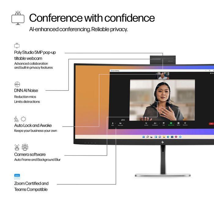 HP 534pm Monitor HP Series 5 Pro 34 pulgadas WQHD USB-C para Conferencias con IA y pantalla ultra-ancha 5
