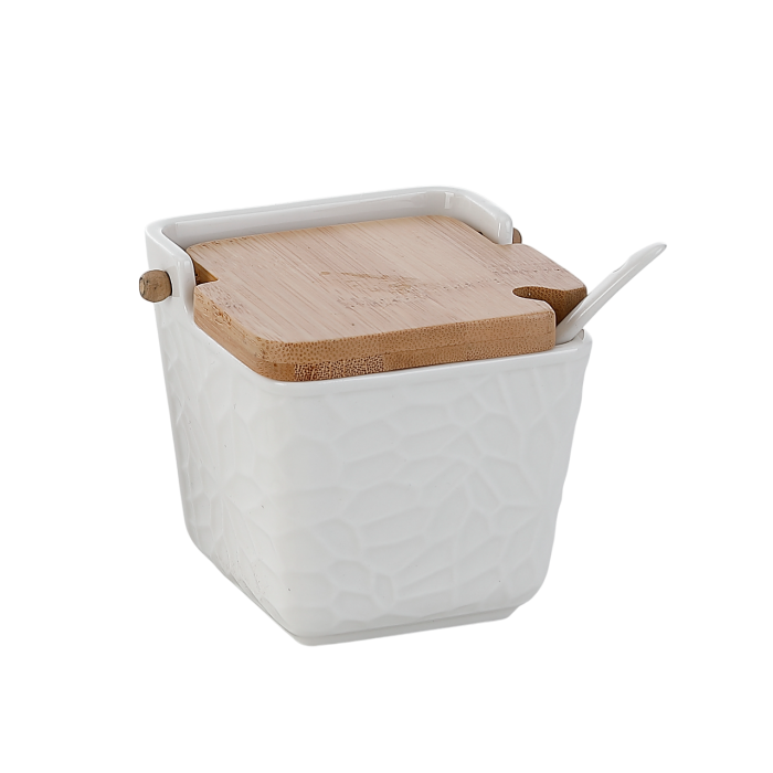 Azucarero Basicos DKD Home Decor Blanco Natural 9 x 9 x 10.5 cm Azucarero Basicos DKD Home Decor Blanco Natural 9 x 9 x 10.5 cm