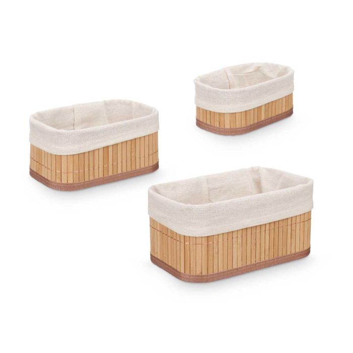 Set 3 Organizadores Bambu Blanco 3 Tamaños Kipit 24x11x15cm (12 Unidades) 1