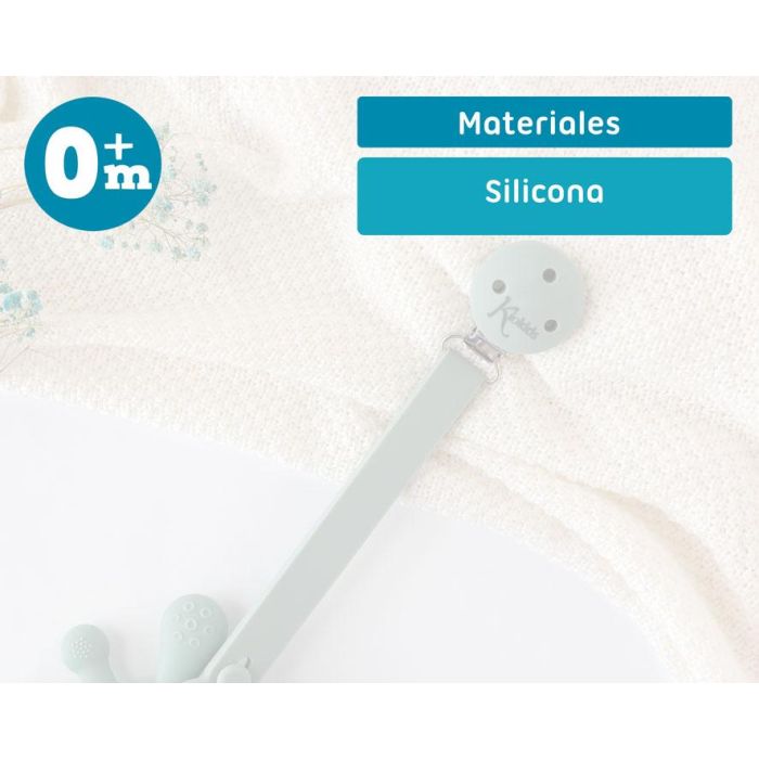 KioKids Sujetachupetes Pinza de Silicona y Acero Inoxidable Color Sage para Chupetes con Anilla Bebé +0 Meses Evita Pérdidas 5 KioKids Sujetachupetes Pinza de Silicona y Acero Inoxidable Color Sage para Chupetes con Anilla Bebé +0 Meses Evita Pérdidas 5
