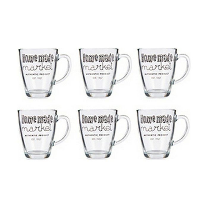 Taza Mug Transparente Vidrio 6 Unidades (320 ml) 1