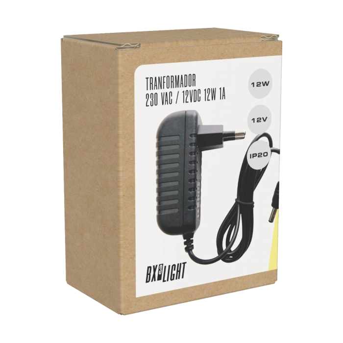 BX3 LIGHT Transformador LED 230V AC a 12V DC 12W 1A Fuente Alimentación para Tiras LED BX3-KDTR1212W