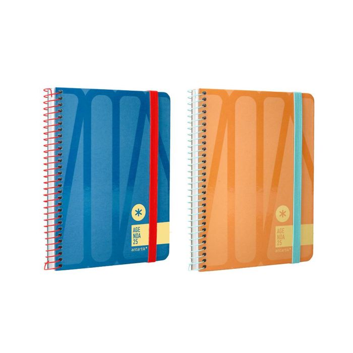 Agenda Espiral Antartik Bold A6 2025 Semana Vista Colores Surtidos Azul Y Melocoton Papel De 80 gr 8 unidades