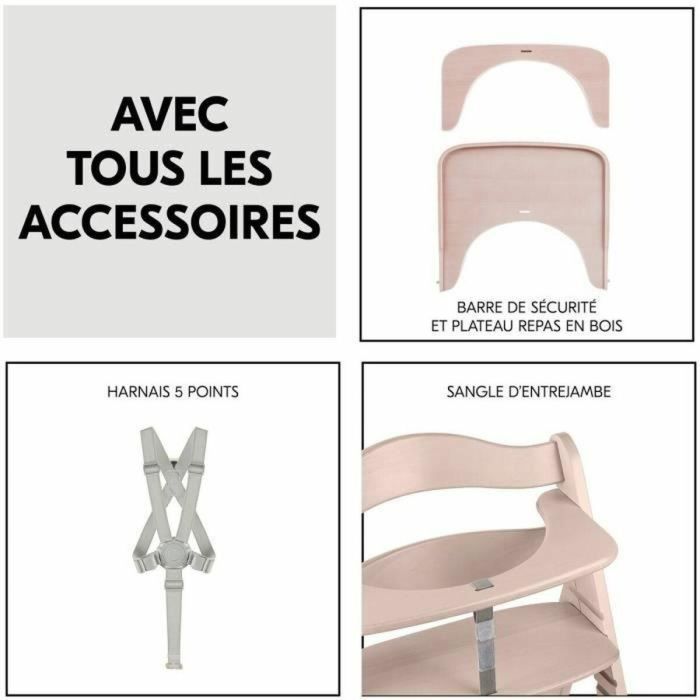 Hauck Trona Evolutiva Beta+ Madera FSC Arnés 5 Puntos Ruedas De 6 Meses a 90 kg HAU1715730458756 Blanca 8