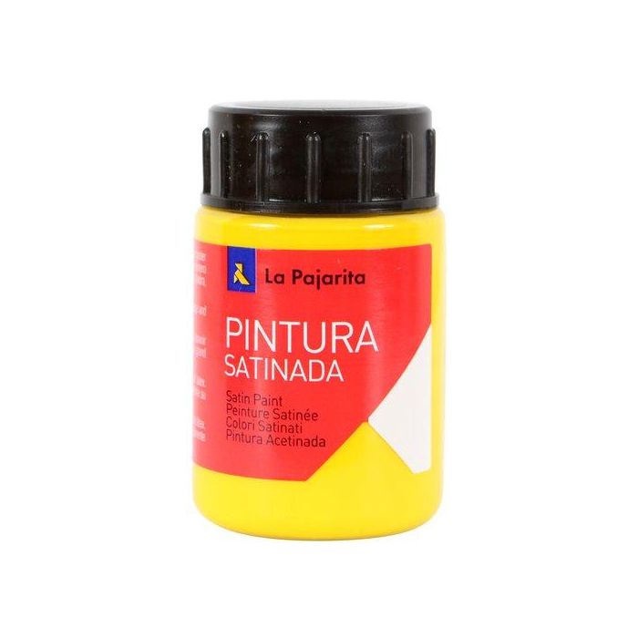 La Pajarita Témpera Escolar Satinada 35 mL Amarillo Oro L-02 - Pintura para Manualidades y Superficies Múltiples