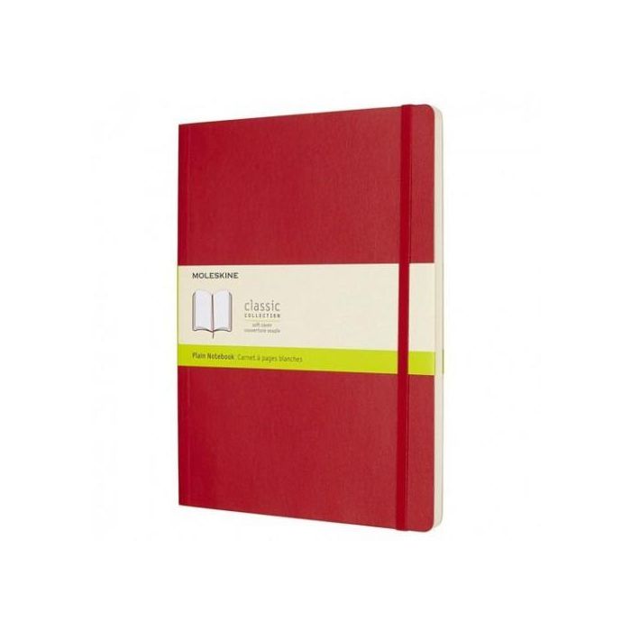 Moleskine Librera Clásica Tapa Blanda Rojo Escarlata XL 19x25cm Lisa 192 Páginas QP623F2
