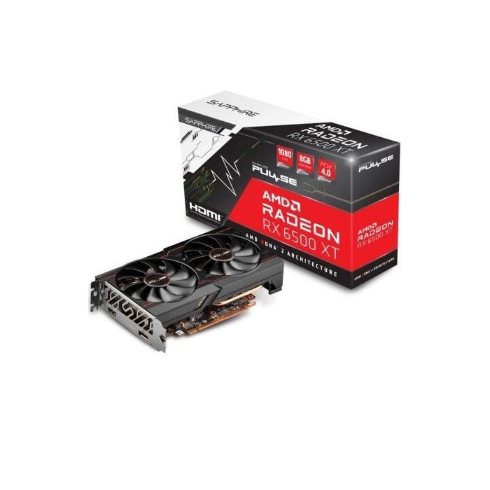 Sapphire 11314-08-20G Tarjeta Gráfica PULSE Radeon RX 6500 XT Gaming OC 8GB GDDR6 AMD RDNA 2 PCIe 4.0 con refrigeración Dual-X y FidelityFX Sapphire 11314-08-20G Tarjeta Gráfica PULSE Radeon RX 6500 XT Gaming OC 8GB GDDR6 AMD RDNA 2 PCIe 4.0 con refrigeración Dual-X y FidelityFX