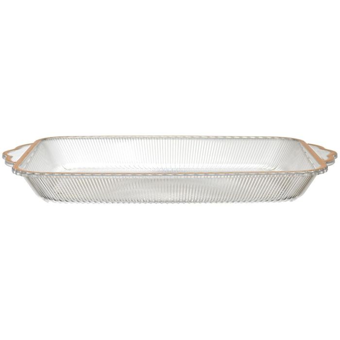Home Deco Factory Mirage Bandeja de Plástico Rectangular con Ribete Dorado 41 cm 3