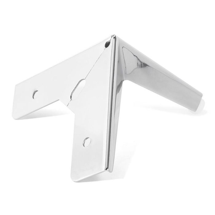 Q&Q Pata Metálica de Metal Duradero Clayton para Sofá y Mueble, 125x125 mm, Altura 120 mm, Cromo Acabado Negro